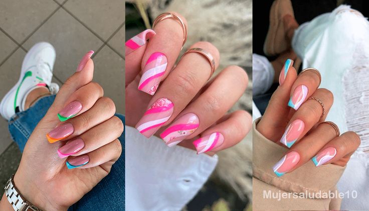 Diseños de verano lindos y modernos para uñas largas y cuadradas ...